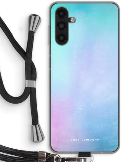 Case Company® - Hoesje met koord geschikt voor Samsung Galaxy A13 5G hoesje met Koord - Mist pastel - Telefoonhoesje met Zwart Koord - Bescherming aan alle Kanten en Over de Schermrand