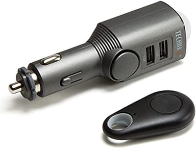 Mini alarm met bewegingsdetectie en afstandsbediening voor auto, camper en boot - 110 dB geluidsalarm, 6 dagen standby en 2x USB oplader