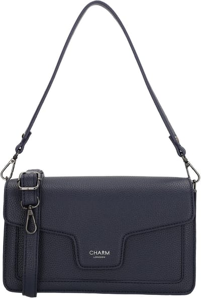 Charm London Monaco Schoudertas Dames - Crossbodytas met meerdere vakken - Tas van Imitatieleder met magneetsluiting - Blauw