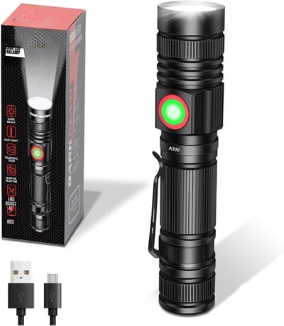Core® Zaklamp op batterijen - Zaklamp - Zaklampen - Zwart - 13cm x 5cm x 5cm