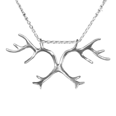AuBor ®. Hanger. Zilver. Rendiergewei. Groot
