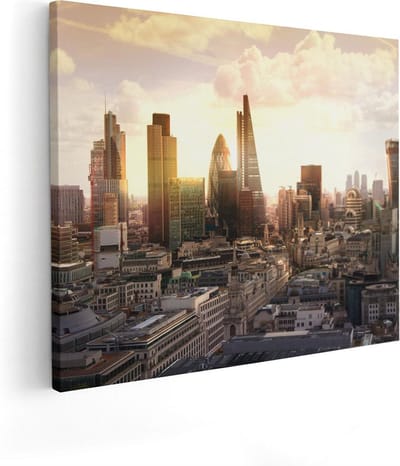 Artaza Canvas Schilderij London - 50x40 cm - Wanddecoratie Skyline - Muurdecoratie Stad - Kamer Accessoires Woonkamer