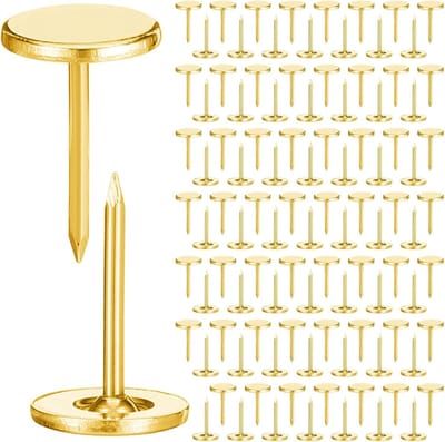Set van 100 Gouden Meubelnagels - Zware Duimspelden 11 x 17 mm voor Vintage Meubels, Wanddecoratie en Creatieve Projecten
