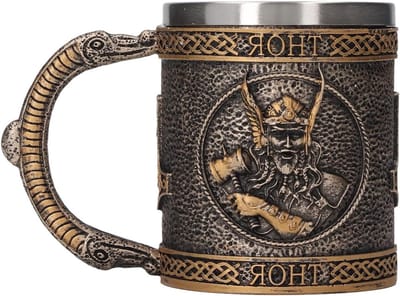 Stainless Steel Beker voor Bier, Middeleeuwse Handgeschilderde Mokken, Decoratieve Retro Beker, Cadeau voor Mannen
