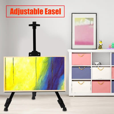 1 stuks Draagbare Metalen Schilderen Schets Ezel Kunstenaar Schilder Verstelbare Driepoot Standaard yellow