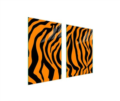 TMK ArtDeko - Snijplank - Glas - 65x52 cm - Kleurrijk Tijgerdesign