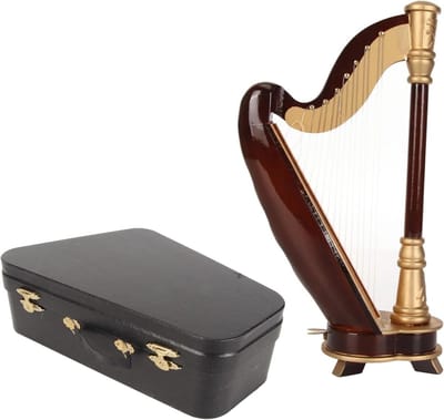 Muziek Miniset - Mini Instrumenten - Poppenhuis Decoratie - Met Opbergkoffer - 20 cm - Houtkleur