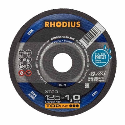 Rhodius - Doorslijpschijf voor metaal - Premium - 125 x 1,0 x 22,23 mm - XT20