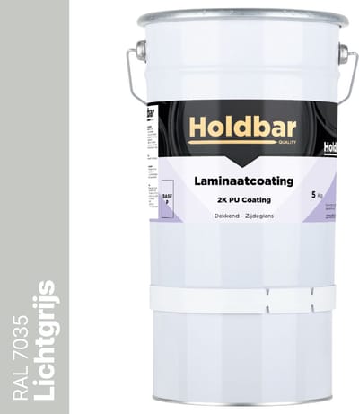 Holdbar Laminaatcoating Lichtgrijs (RAL 7035) 5 Kg - Laminaat Verf - Vloerverf - Alle Kleuren - Krasvast - UV-bestendig - Vergeelt niet - Gemakkelijk Schoonmaken - 2 Componenten