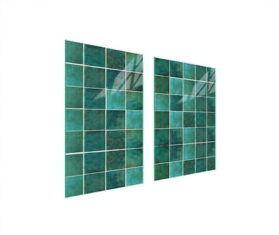TMK ArtDeko - Serie - Groene Schermplaat - 65x52 cm - Glas