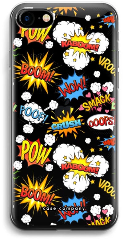 Case Company® - Hoesje geschikt voor iPhone SE 2020 hoesje - Pow Smack - Soft Cover Telefoonhoesje - Bescherming aan alle Kanten en Schermrand