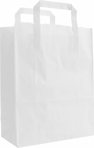 Papieren tasjes 50 stuks Budget - Wit - A5 22x10x28cm - Cadeautasjes - Papieren tasjes met handvat