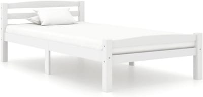 Stevig Houten Bedframe 100x200 cm Grenenhout Wit
