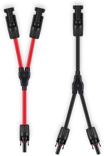 Zonnekabel Y-verdeler - Zonnepaneel Kabel - Zonne-energie Installatie - Dubbele Paneel Connectie - 6 mm² - Rood Zwart