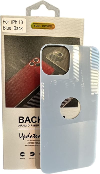 Armid Fiber Achter glas beschermer Geschikt voor: Apple iPhone 13 (Blue) Achterkant Temper Glass Protector - Back Screen Protector