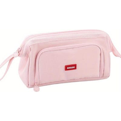 Angoo schattige etui speciale macaron kleur zijvenster canvas grote etui pennenbak opbergzak student school kantoorbenodigdheden