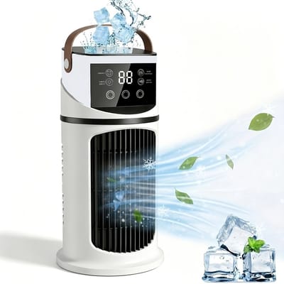 Koelt je af in 3 seconden! Mini draagbare USB-ventilator/luchtbevochtiger - Ultrastil (25 dB), waterreservoir van 390 ml - Timer van 6 uur - Kleurrijk lichtgevend in het donker - Geschikt voor thuis/kantoor/studentenkamer