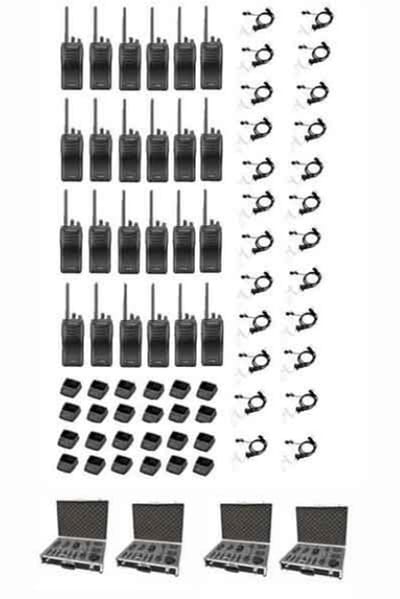 Set van 24 stuks Kenwood TK-3501 PMR446 met beveiliging oortje tafelladers en koffer
