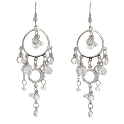 Behave – Oorhangers – Zilverkleurig met Kristalaccenten & Bohemian Look – 7 cm