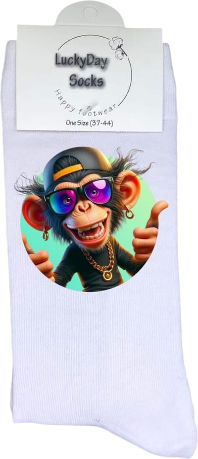 Funky Monkey - verjaardag cadeau - Moederdag - Vaderdag - opkikkertje - kerst cadeau sokken - valentijnsdag - Sokken waar je vrolijk van wordt - leuke sokken voor heren en dames - leuk cadeau - maat 37-44