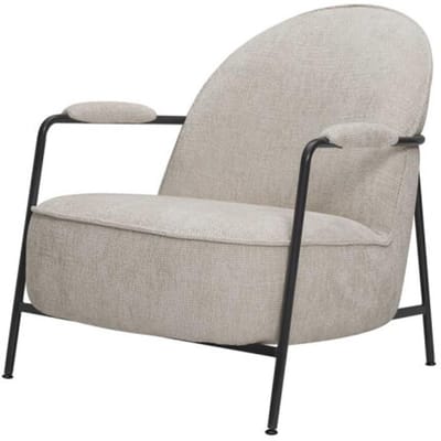 Tower Living Fauteuil Amelia - Beige Stof - Met Armleuning - 82x73x77cm