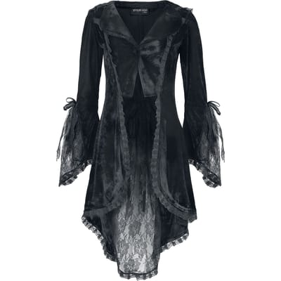 Gothicana by EMP - Gothic Cardigan - Fluwelen vest met kanten details - S tot XXL - voor Vrouwen - zwart