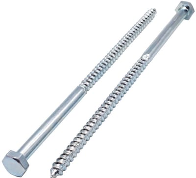 6x Verzinkte Zeskant Houtschroeven M10 x 240 mm - Sterke Torxbouten voor Buiten en Bouw