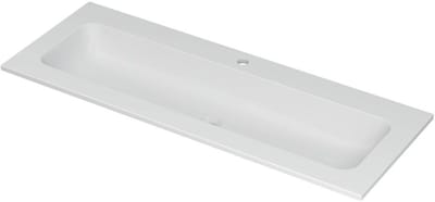 INK Aspekt Wastafel Porselein Centraal met 1 Kraangat - 1200x450x15 mm - Mat Wit