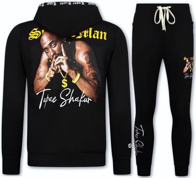 Tupac Kleding - Joggingpak Heren 2Pac - Tupac Trainingspakken Heren - 3389 - Zwart
