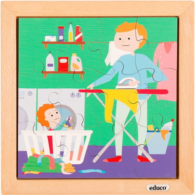 Peuter puzzel 12 stukjes - de was - Educo - Educatief speelgoed