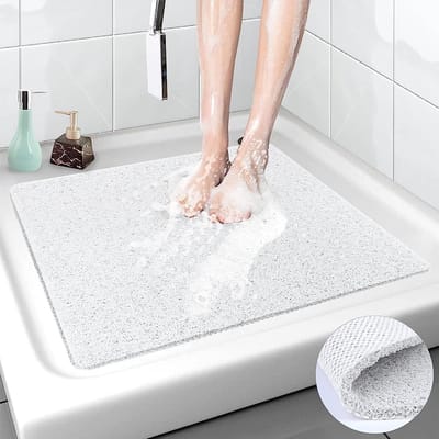 Douchemat, antislip, 40 x 60 cm, massage, douchemat, badmat, douchemat met antislip veiligheid, doorlatende badmat, voor badkuip en natte ruimtes (wit, 60 x 60 cm)