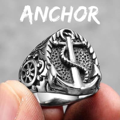 Anker Vuurtoren Oceaan Zeeman Schip Mannen Ringen Roestvrij Staal Punk Vintage Coole Dingen Mode Sieraden Voor Vrouwen Cadeau 7 white