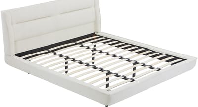 Vente-unique Bedframe stof beige 180 x 200 cm (Super King Size Bed)