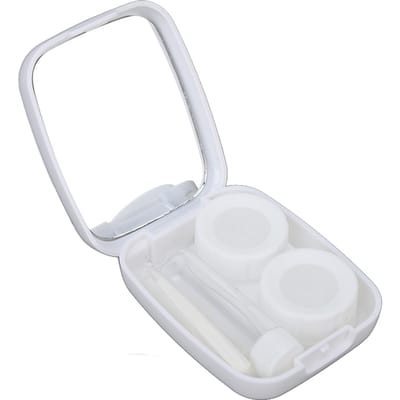 Draagbare Contactlensdoos Kit Schattige Kleine Eend Draagbare Contactlenshouder Stofdichte Contactlens wit