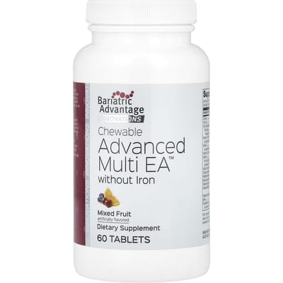 Bariatric Advantage, Chewable Advanced Multi EA, ijzervrij, gemengde fruitsmaak, 60 tabletten