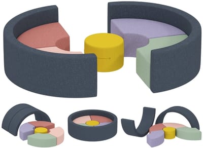 YYchan Zachte Speelblokken - 7-delige Foam Speelset - Wasbare Ribstof - Multicolor - 3 tot 6 Jaar