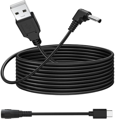 Adapter Stroomkabel - Netsnoer Camera - Beveiligingscamera Voeden - Weerbestendig Ontwerp - 4 Meter Lengte - Zwart