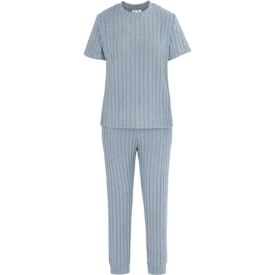 Miso Pyjamaset met korte mouwen van katoenmix voor dames (Grijs)