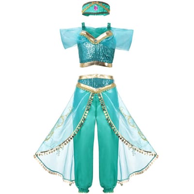 Costume Cosplay Princesse Enfant Fille Robe Reine des Neiges Halloween Carnaval Vêtements Mignons Cosplay Vêtements de Soirée pour 2-10 Ans 3-4T(110) blue