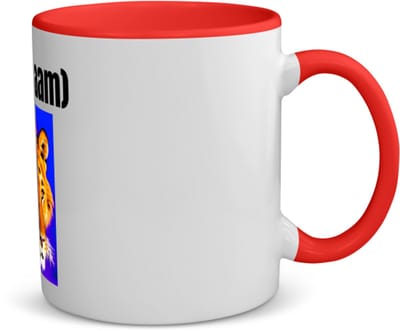 Akyol - tijger met eigen naam koffiemok - theemok - rood - Tijger - dieren liefhebber - iemand die houdt van tijgers - verjaardag - cadeau - kado - geschenk - 350 ML inhoud
