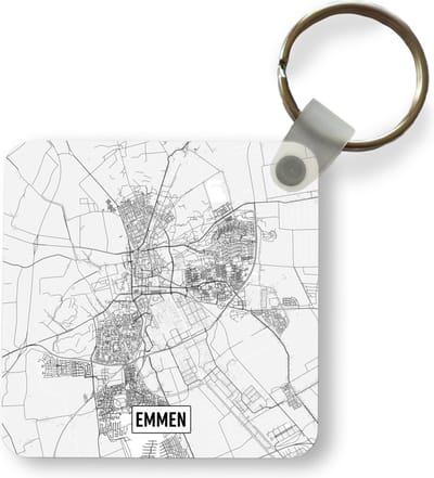 Sleutelhanger - Uitdeelcadeautjes - Stadskaart Emmen - Plastic