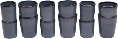 Kade 171 Amadora koffiekopjes 12 stuks 150 en 250 ml - stoneware blauw met aqua