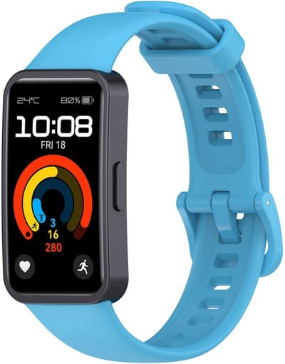 Strap-it Siliconen Classic bandje - geschikt voor Huawei Band 8 / Huawei Band 9 / Huawei Band 10 (lichtblauw)