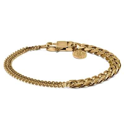 Carlos Amager Goudkleurige Curb-schakelarmband