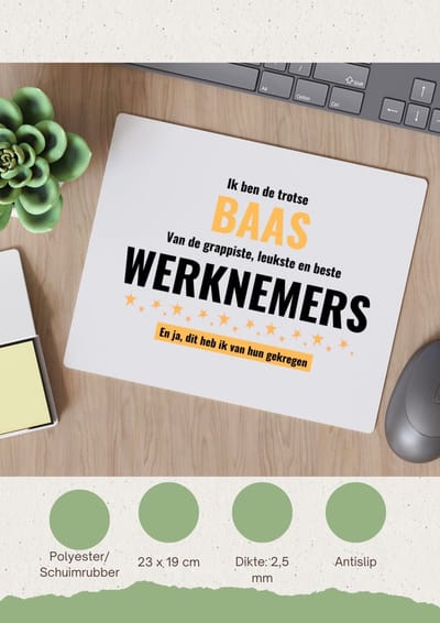 Akyol - ik ben de trotste baas van de grappigste, leukste en beste werknemers, en ja dit heb ik van hun gekregen Muismat - Baas - de trotste baas - collega's - werknemers - verjaardagscadeau - verjaardag - cadeau - leuke cadeau - gift - 23 bij 19 cm