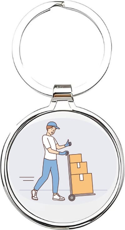 Akyol - bezorger Sleutelhanger - Bezorgen - de beste bezorger - bezorgers - cadeau voor een bezorger - postbode - rondbrengen - cadeau voor je collega - de beste bezorger die er is - 4 x 7,5 CM