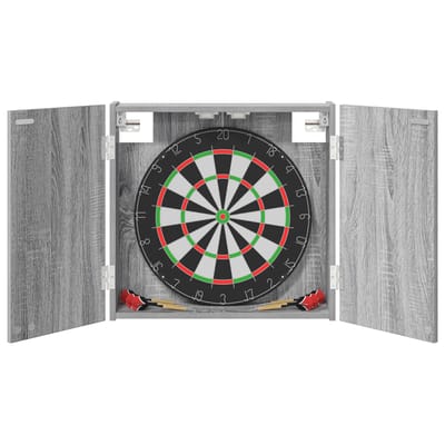vidaXL - Dartbord - Kabinet - Grijs - Sonoma - 56 - x - 12 - x - 53,5 - cm - Bewerkt - hout