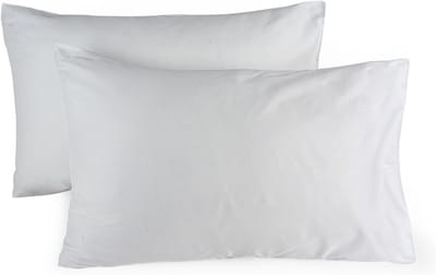 Famanu - Kussenslopen 60x90 cm wit set 2, 100% puur katoensatijn, zacht glad ademend, premium beddengoed