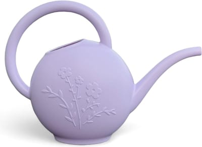 Betoverende kleine gieter met bloemenpatroon - Binnen en buiten - Handig - 15 liter volume - 33 x 13 x 24 cm - Zacht paars