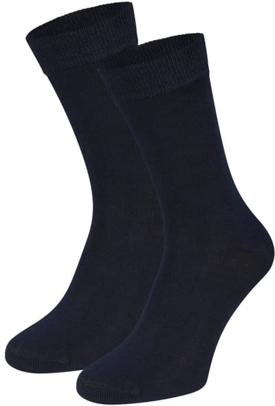 2-paar bamboe sokken - hoog - Hoge bamboe sokken voor dames en heren - 42 - Blauw